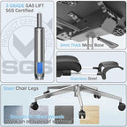 Ergonomic Office Chair, Adjustable Lumbar &Headrest, 3D Armrests, Silent Wheels, 145° Reclining Chair with Footrest, Large Steel Base, 350 LBS Swivel Desk Chair