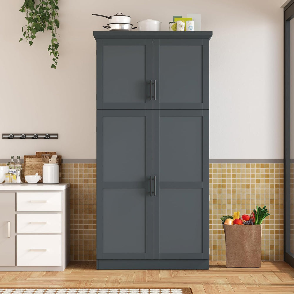 35.5x17.6x70.9inch Freestanding Kitchen Pantry Cabinet, Tall Storage Cabinet ...
