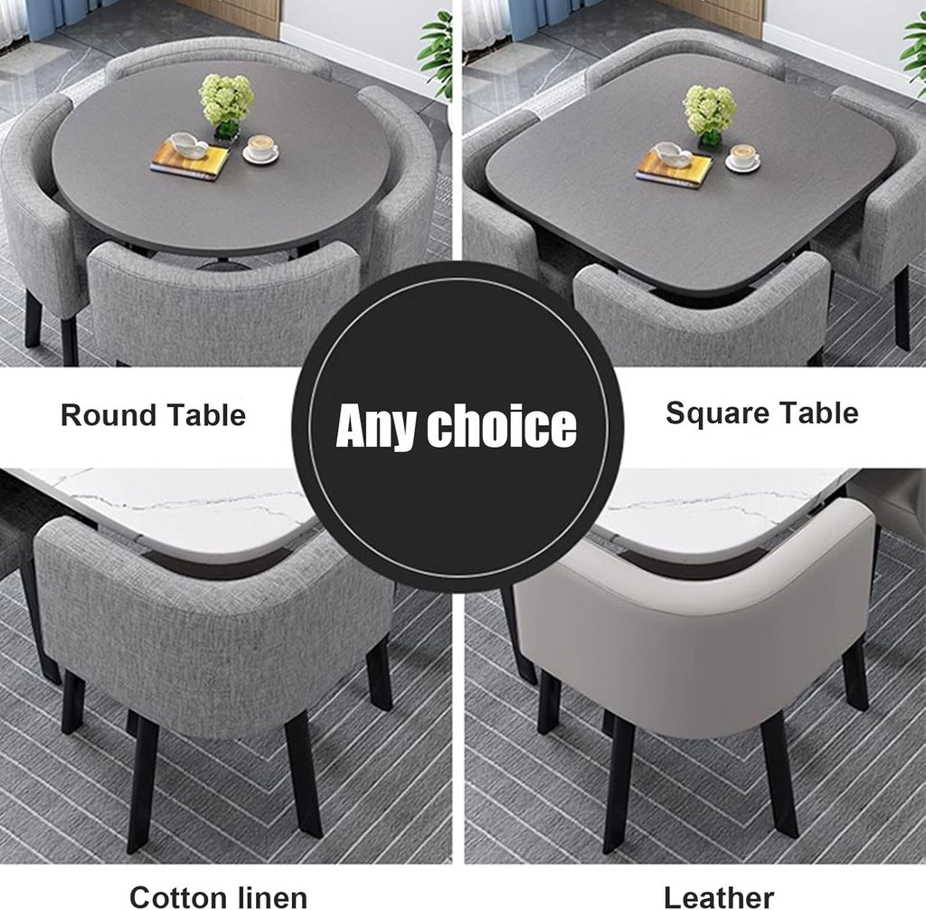 Reception Desk for Spaces with Lockable Drawer, Compact Office Counter Desk Counter Modern Front Lockable Drawers,Modern Round Dining Table Set with 4 Chairs 80cm Square Conference Table and
