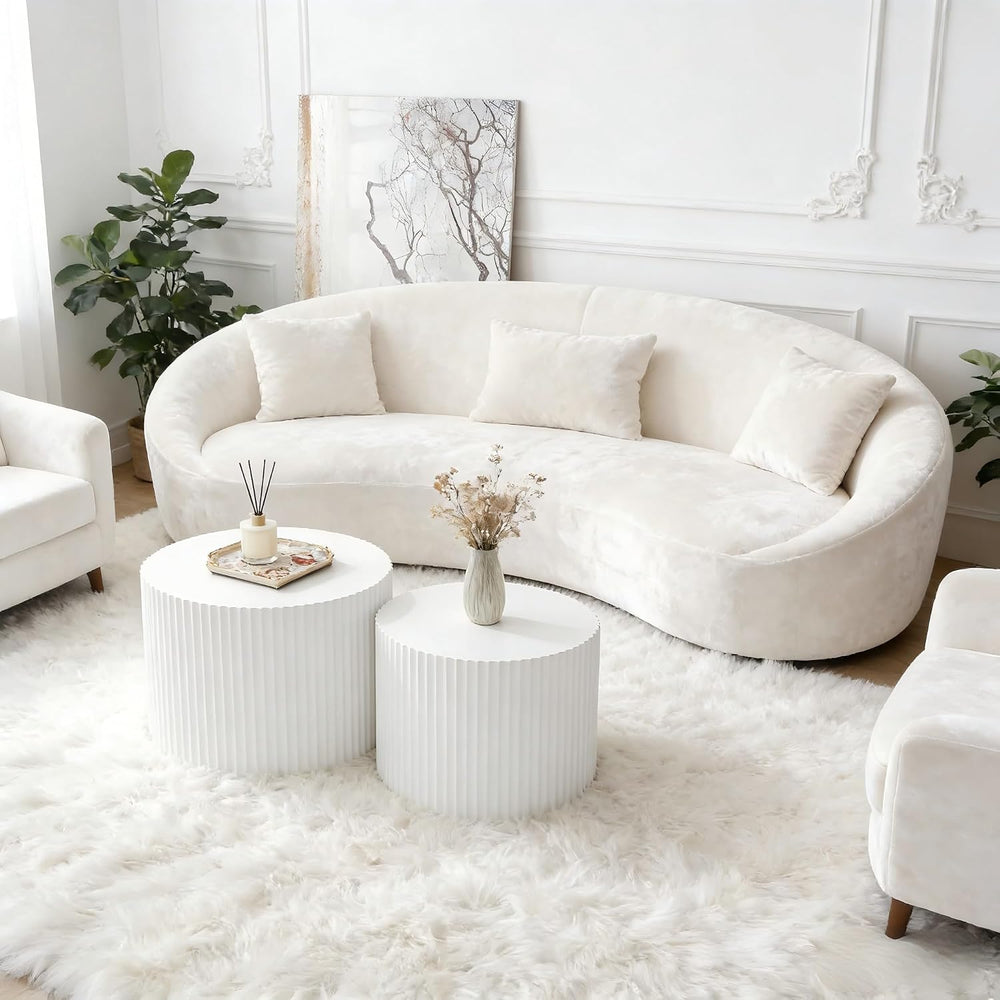KEVINSPACE Round Coffee Table Set of 2 Nesting CoffeeTable Modern for Living ...