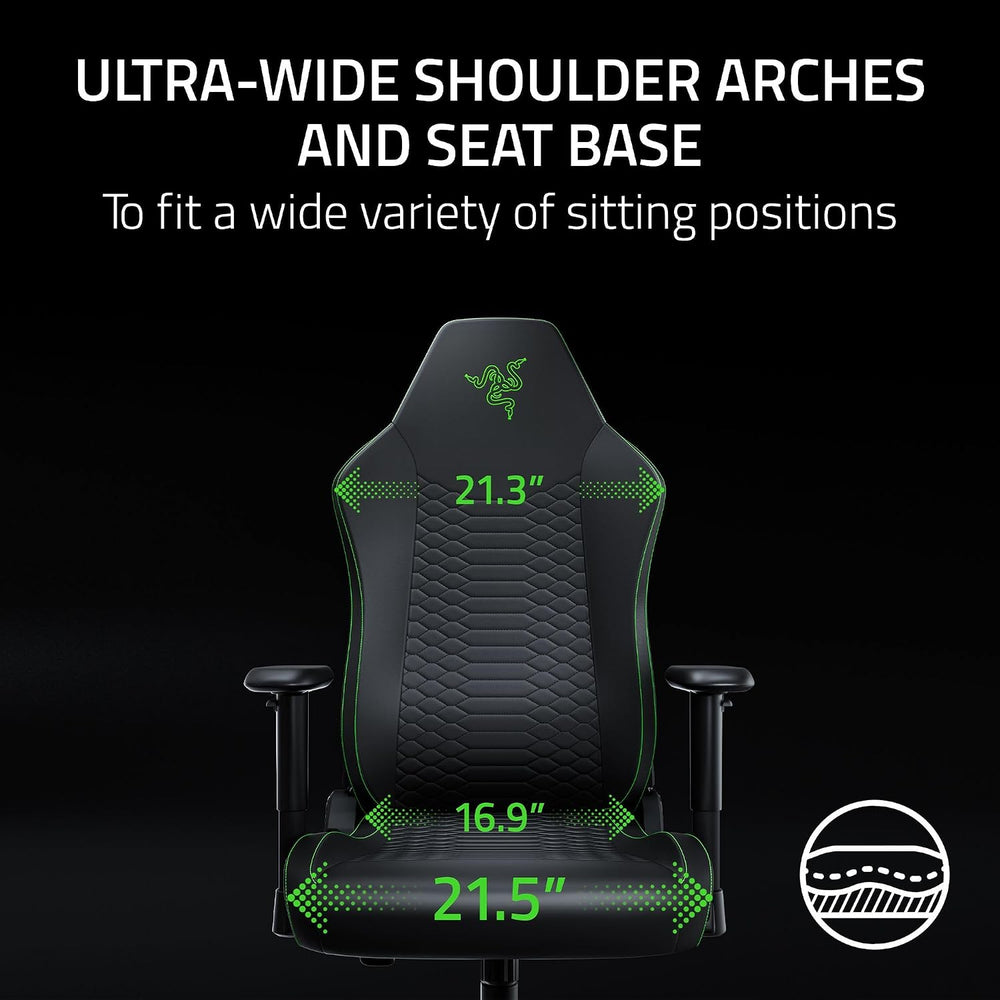 Razer Iskur V2 X NewGen Ergonomic Gaming Chair, Black/Green | Gen-2 EPU Leath...