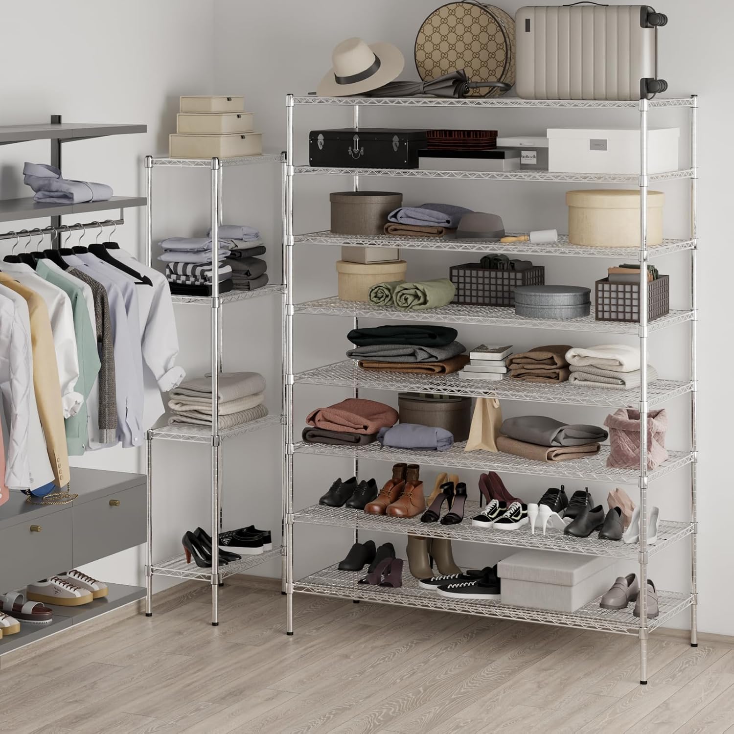 24" Deep x 60" Wide x 86" Height Wire Shelving Kit | 8-Tier | NSF Commercial Storage Rack Unit