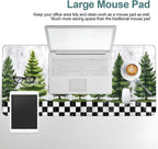 Christmas Tree Gaming Mouse Pad 35.4"x15.7"Desk Mat Anti-Slip Rubber Base & Durable Stitched Edges for Gamers Smooth Mouse Writing Surface for Desk Office/Home