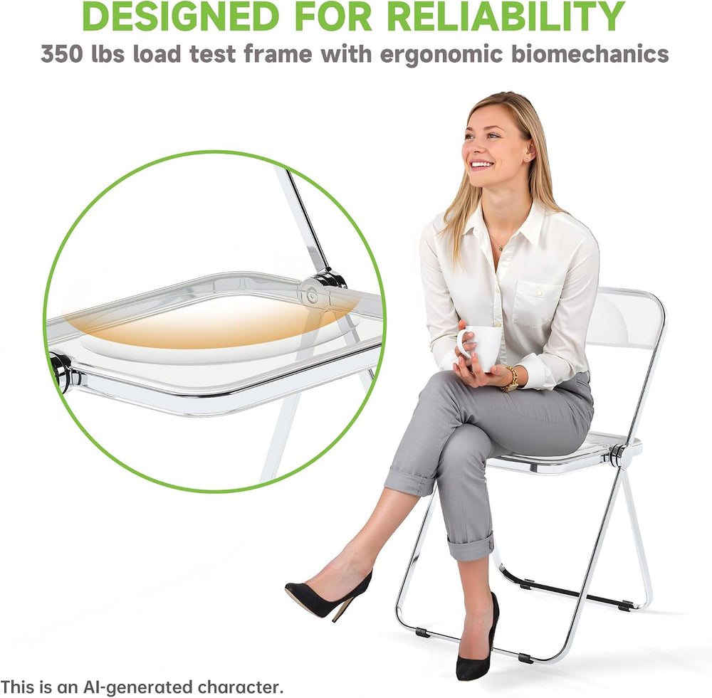 Real Relax Acrylic Folding Chairs,Foldable & Stackable Clear Chairs with ...