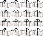 16 Pack Extra Large Heavy Duty Moving Bags, Clear Storage Bins with Lids, Reinforced Handles & Heavy-Duty Zippers Moving Boxes Storage Bags Totes for Clothes Packing, Dorms, College Supplies, Clear