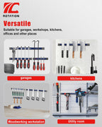 ROTATION Magnetic Tool Holder Set, 18.5”/11.8”/7.8”, 3-Piece Multi-Size Workshop Garage Kitchen Organizer, Heavy Duty Magnet Strips with Mounting Hardware