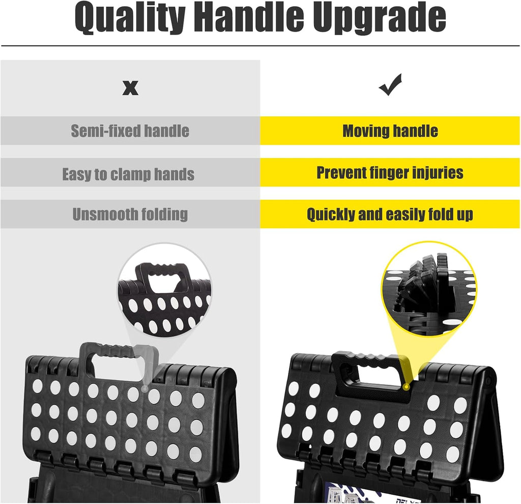 Delxo Folding Step Stool, Heavy Duty Foldable Stool for Adults,Premium Portable Collapsible Plastic Step Stool,Non Slip Folding Stools for Kitchen Bathroom Bedroom (16 inch+18 inch)
