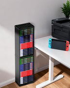 Nargos Video Game Storage Stand Tower for PS5/PS4/PS3/Xbox Series S & X/Xbox One, Universal Game Disc Holder Vertical Blu Ray Case Organizer, Black