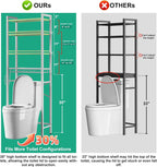 Over-The-Toilet Storage Rack, 4-Tier Bathroom Organizer Shelf Over Toilet with Adjustable Shelf and Basket, Freestanding Space Saver Bathroom Shelves Above Toilet for Room (Avocado Green)