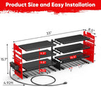Large Power Tool Organizer Wall Mount with Charging Station,4 Layer Heavy Duty Metal Tool Storage Shelf Loads 600lbs,Battery Utility Rack With 4 Outlet Power Strip with 8 Cordless Drill Holder