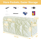MEHIDFY Armchair Caddy, Waterproof Sofa Armrest Organizer, Non Slip Recliner Organizer, Remote Holder for Recline, Recliner Caddy with 14 Pockets Storage for TV Remote, Phone, Magazine (White)