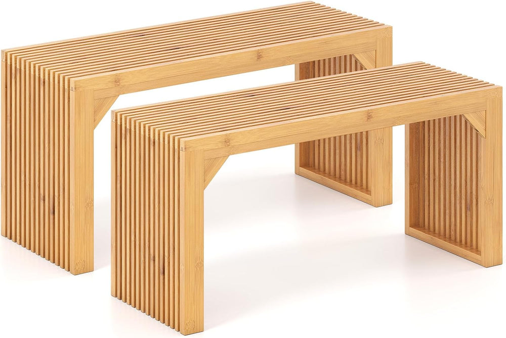 GIANTEX 36" Bamboo Dining Bench, 660Lbs Capacity, 2-Person Kitchen Table...