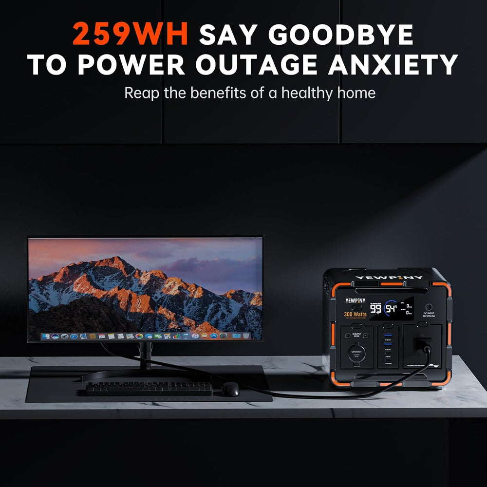 300W Portable Power Station, Solar Generator 259Wh, 70,000mAh LiFePO4 Battery...