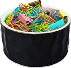 Paper Clip Holder Ceramic Paper Clip Holders Paperclips Holder Dispenser Cute Gold Line Paper Clip Organizer for Desk Binder Clip Holder Bobby Pin Hair Clip Holder Gift for Office Black