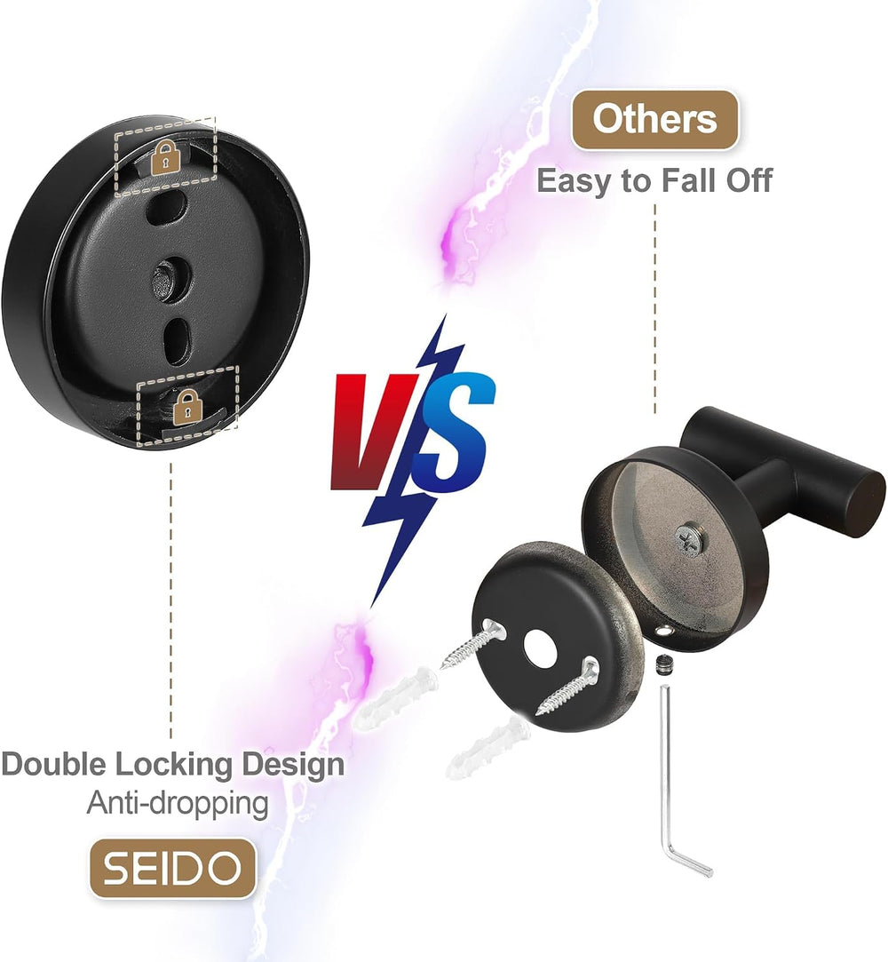 SEIDO Black Towel Bar 36 Inch One-Piece Design, SUS 304 Stainless Steel Towel...