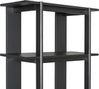 Merax 4 Shelf Narrow Bookcase H-70 L-33 Acacia Wood Open Bookshelf, Contemporary Farmhouse Style Display Storage Shelf for Home Office Studio, Ebonized Finish