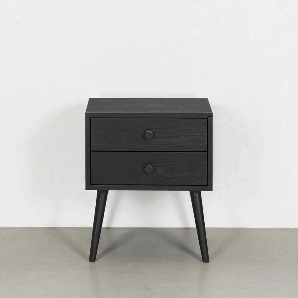 NTC Lux Nightstand with 2 Drawers, Featuring Adaptable Design, 150 lbs Load Capacity, Water-Resistant, Elevate Your Space, Easy Assembly - Burnt Black