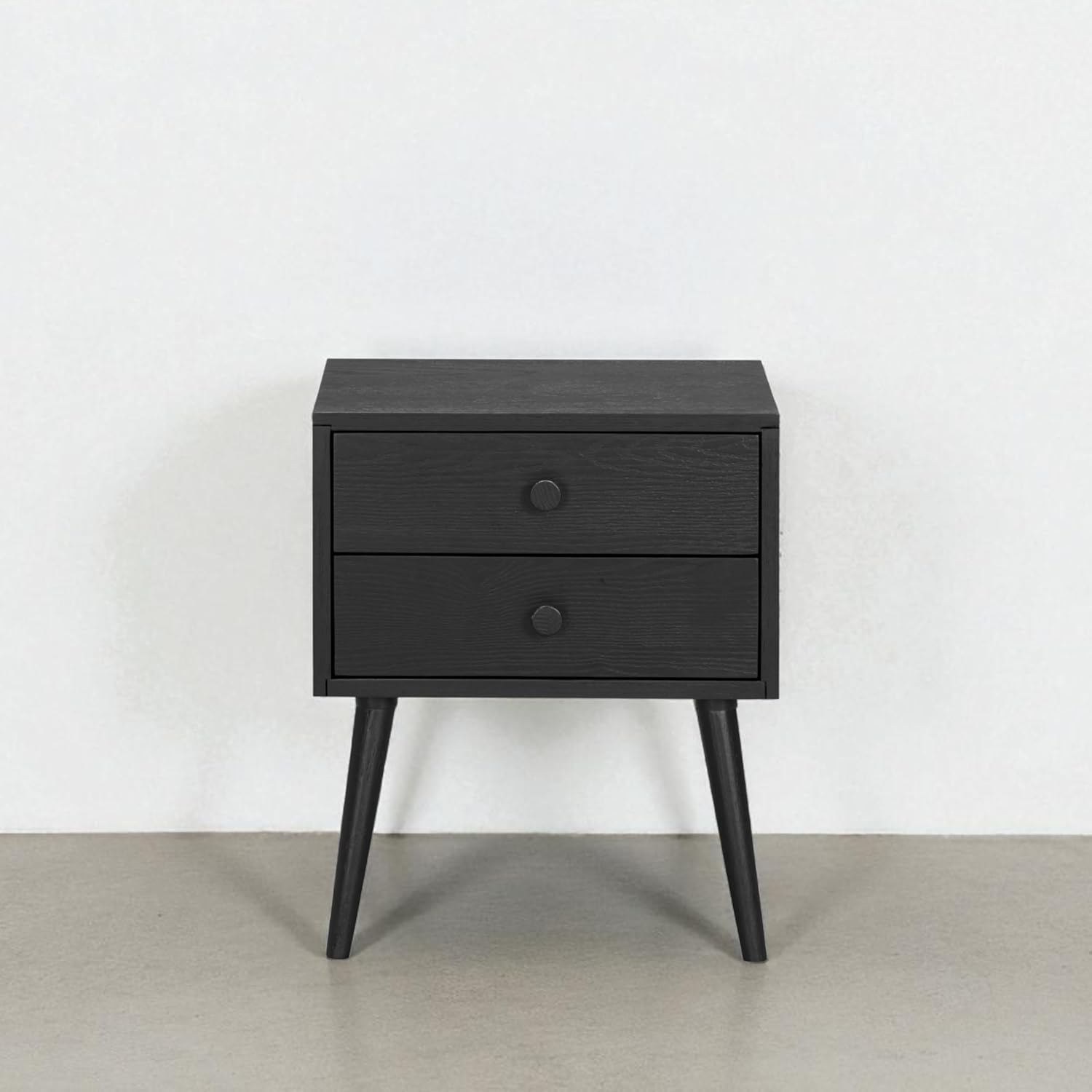 NTC Lux Nightstand with 2 Drawers, Featuring Adaptable Design, 150 lbs Load Capacity, Water-Resistant, Elevate Your Space, Easy Assembly - Burnt Black