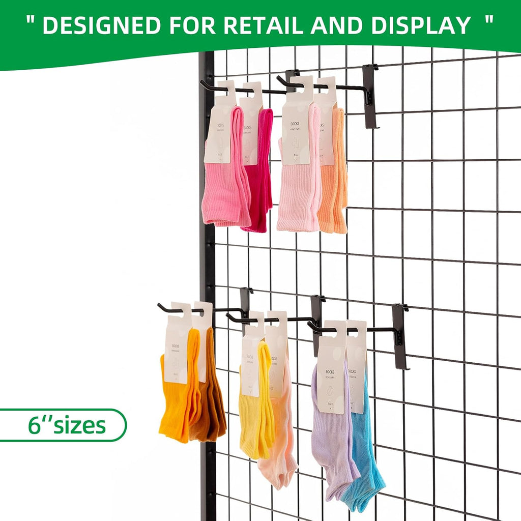 Gridwall Hooks 6 Inch, 100 Pack Grid Wall Hooks, Grid Panel Hooks and Hangers for Retail, Craft Shows, Home Setup, and Customized Display