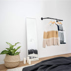 Clothes Rack Wall Mount with 3 Hooks, 36''L Clothing Bar for Wall, Industrial Pipe Clothes Rod, Heavy Duty Iron Garment Rack, Clothes Hanging Rod Bar for Laundry Room Closet Storage