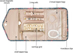 BAGSMART Travel Jewellery Organiser Roll Foldable Jewelry Case for Journey-Rings, Necklaces, Bracelets, Earrings, Flower Bird