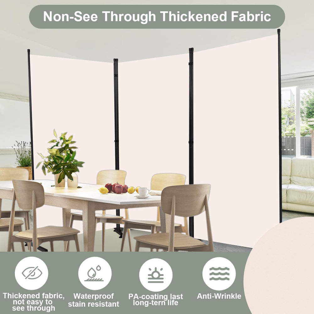 Room Divider 3 Panel Folding Privacy Screen, Round Pad Design Wall Divider