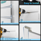 Ezlaino Slatwall Panel 4FT x 4FT, PVC Slat Wall Storage System, Waterproof, Durable& Easy to Install, Compatible with Most Hooks, Ideal for Garage Storage & Home Decoration, White