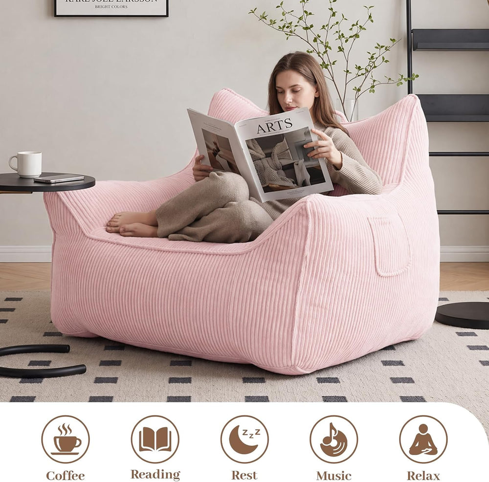 Vipbear Bean Bag Chair for Adults, Chair with Memory Foam | 35.5" Cordur...