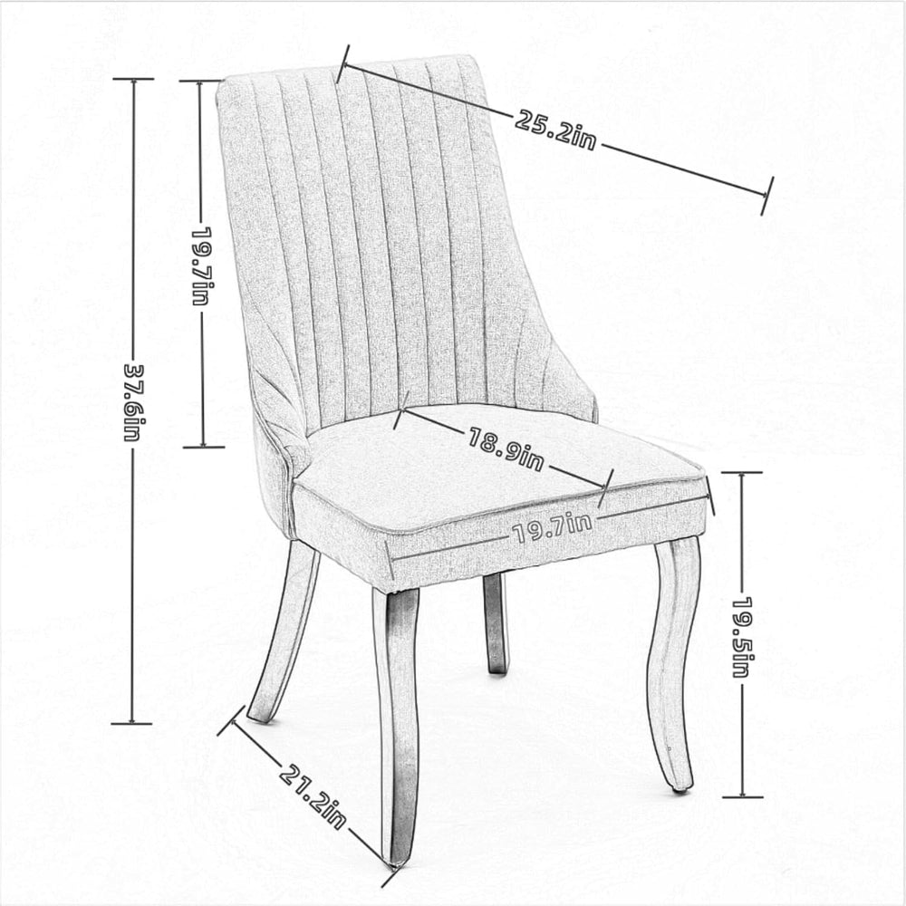 LKTART Upholstered Dining Chairs Set of 2, Solid Wood Kitchen Dining Room Cha...