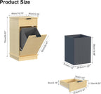 Natural Tilt Out Laundry Hamper Cabinet Hidden Laundry Hamper Cabinet with Drawers and Baskets for Bathroom Hamper with Storage for Kitchen Bedroom，16x16x30in