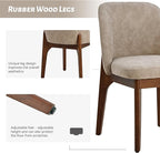 VKNOW Modern Dining Chairs Set of 6, Faux Leather Kitchen Chairs with Wood Legs, Upholstered Side Chair for Kitchen Dining Room, Taup