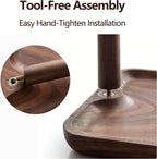 Solid Black Walnut Wooden Key Tray, Key Bowl for Entryway Table | Multi-Functional Table top Key Holder ; Wood key Dish with 3 Hooks ; Organizer for Wallet, Watch, Change, and Jewelry