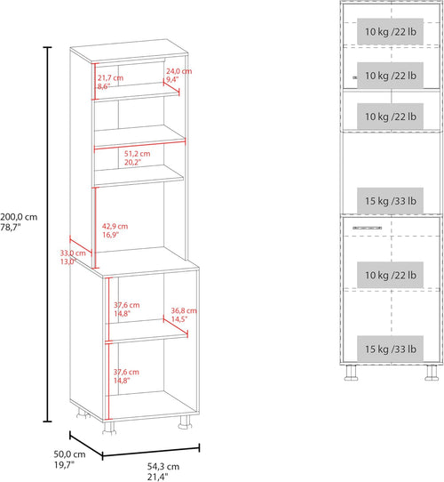 21.4" D*19.7" W*78.7" H Corner Kitchen Pantry with 3 Shelves, 2 Single Doors, Sliver Legs, Rectangular Storage Cabinet, Modern Minimalist, for Living Room, Dining Room, White