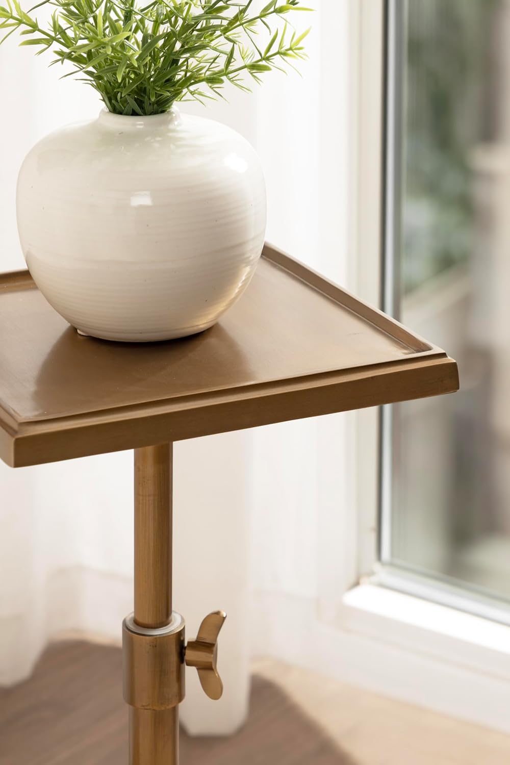 Kate and Laurel Engles Traditional Adjustable-Height Square Pedestal Drink Ta...