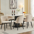 Garvee Wooden Dining Chairs Set of 6, Upholstered Kitchen Dining Room Chair, Modern Linen Fabric Farmhouse Dinner Chair with Leveling Feet/High Backrest Support for Dining Room, Living Room,Beige