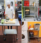 AmGood 96" Long x 36" Deep Stainless Steel Table with Casters
