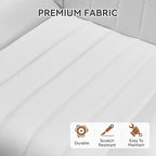Modern Dining Chairs Set of 2,Upholstered Dining Room Chairs with Thick Cushions,Fabric Comfy Dining Chairs with Metal Legs for Dining Room White