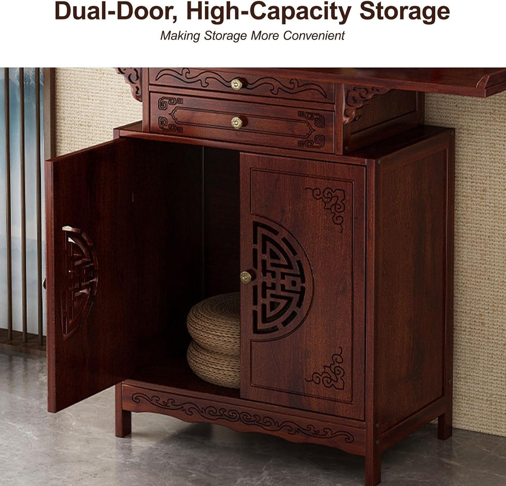 Free Standing Altar Table, Prayer Altar, Chinese Meditation Shrine Table with...