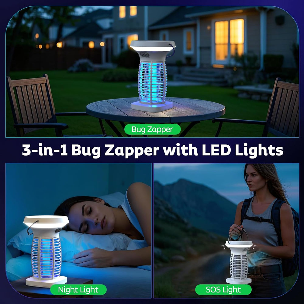 OnBeam Solar Bug Zapper Outdoor, 4200V Electric Mosquito Killer for Patio