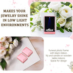 Landical 10 Pcs Pendant Necklace Box with LED Light Velvet Necklace Case for Pendant Bracelet Ring Earring, Jewelry Storage(Pink)