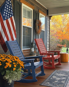 BRIOPAWS Outdoor Rocking Chairs | Set of 2 | Porch Rockers | HDPE Plastic| Blue | Oversized | Patio Rocker Chair | High Back | for Big Man | Weather Resistant | for Outside Deck Balcony Front Backyard
