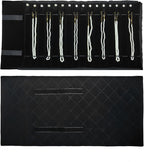 Portable Jewelry Roll Untangled Secure Necklace Travel Storage Bag Displays Holder 16 Chain (Black Diamond)