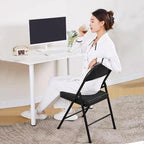 Folding Chair with Padded Cushion and Back, Padded Folding for Home and Office, Indoor and Outdoor Events(Red)