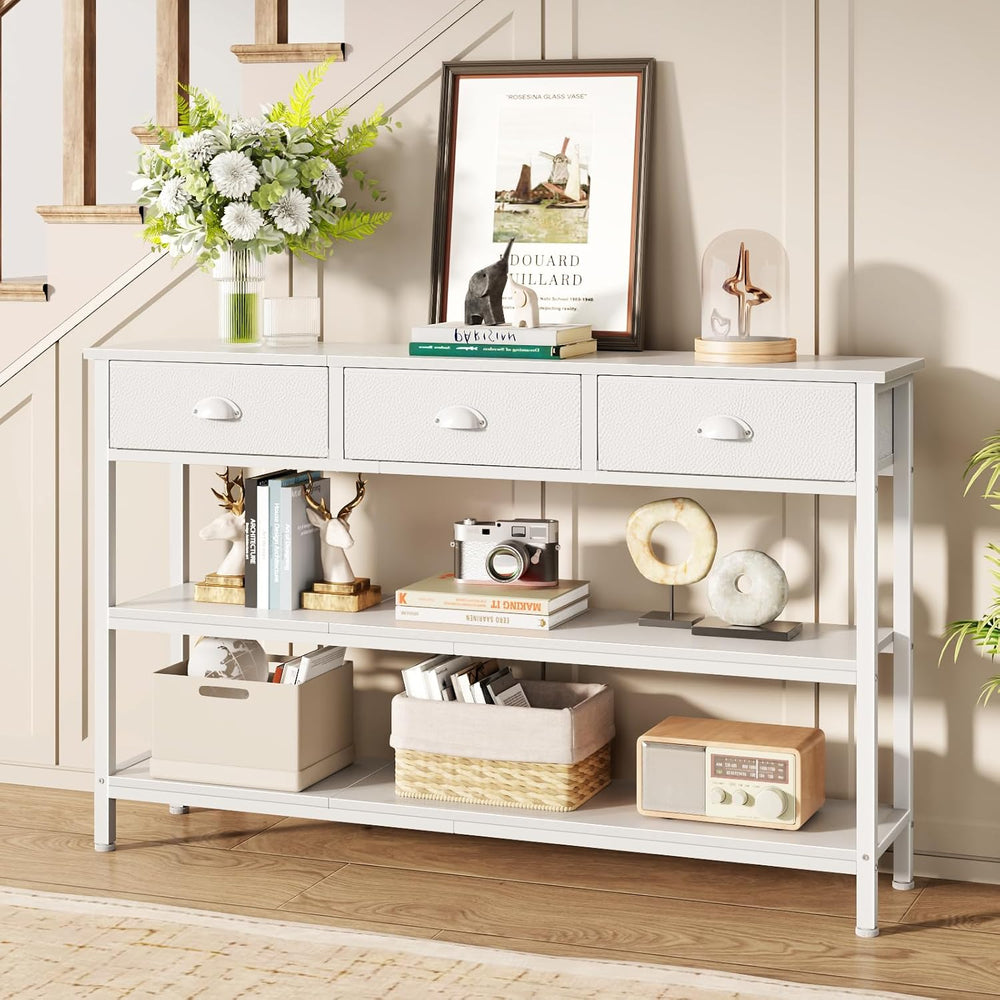 47" console table Set of 2 with 3 Drawers, Sofa Table for Behind Couch |...