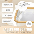 Extra Large 3 Section Dirty Clothes Laundry Basket with Lid, Dirty Clothes Hampers with Removable Bags for Bedroom and Laundry Room, Beige