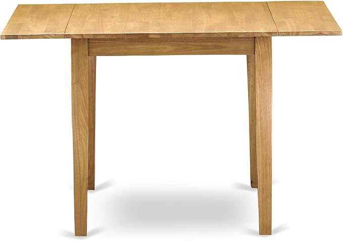 East West Furniture NDEN3-OAK-08 3 Piece Dining Room Table Set Contains a Rectangle Dining Table with Dropleaf and 2 Linen Fabric Parson Kitchen Chairs, 30x48 Inch, Oak
