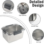 Cheese Container for Refrigerator,Stainless Steel Cheese Container with Lids,Deli Meat Saver,Kitchen Storage Keeper,Fridge Organizer Stackable Sliced Grated,Shredded,Cheddar Cheeses Holder Box
