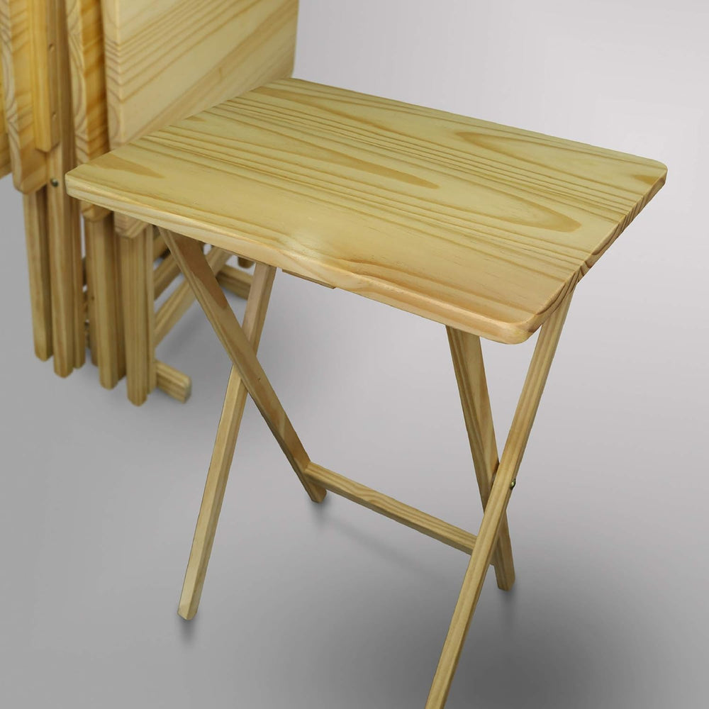 Casual Home 5pcs Tray Table Set, Natural (New), 14.75 in x 19 in x 25.5 in