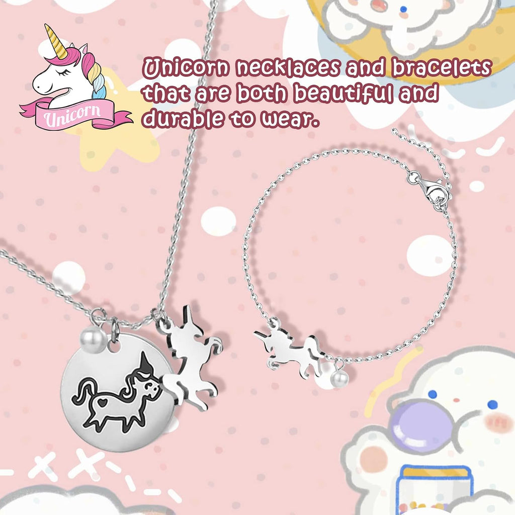 Musical Jewelry Box for Girls 8.07 x 5.12 x 6.14 with 3 Pullout Drawers Spinning Ballerina & Unicorn Jewelry Set, Music Boxes for Birthday Valentine Christmas Gift Waltz of Flowers Tune