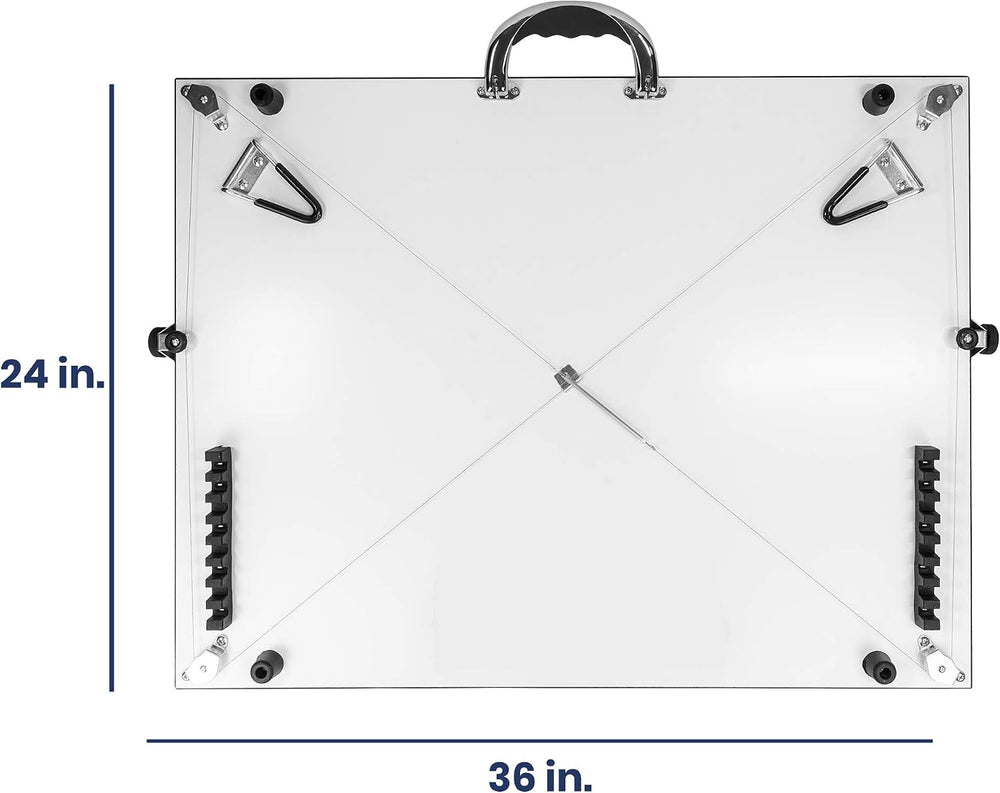 Pacific Arc Table Top Drawing Board with Parallel Bar, White, 24 inches by 36...
